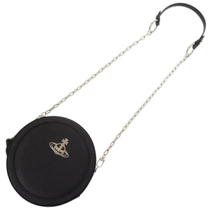 新品同様 ヴィヴィアンウエストウッド ラウンドクロスボディ オーヴ 本革 ブラック 黒 ショルダーバッグ 0894【中古】Vivienne Westwood