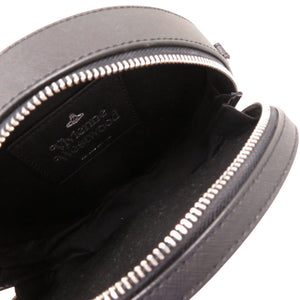 新品同様 ヴィヴィアンウエストウッド ラウンドクロスボディ オーヴ 本革 ブラック 黒 ショルダーバッグ 0894【中古】Vivienne Westwood