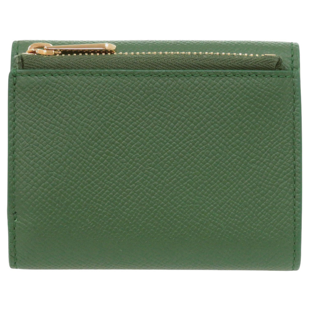 美品 サルヴァトーレフェラガモ コンパクトウォレット ガンチーニ JL-22 0862 レザー グリーン 三つ折り財布 緑 0921【中古】Salvatore Ferragamo
