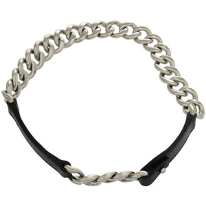 美品 エルメス ネックレス ボックスチェーン ヴォーバレニア メタル ブラック 黒 □Q刻印 チョーカー 0929【中古】HERMES