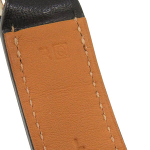 美品 エルメス ネックレス ボックスチェーン ヴォーバレニア メタル ブラック 黒 □Q刻印 チョーカー 0929【中古】HERMES