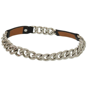 美品 エルメス ネックレス ボックスチェーン ヴォーバレニア メタル ブラック □Q刻印 黒 チョーカー 0930【中古】HERMES