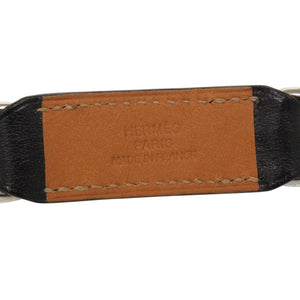 美品 エルメス ネックレス ボックスチェーン ヴォーバレニア メタル ブラック □Q刻印 黒 チョーカー 0930【中古】HERMES