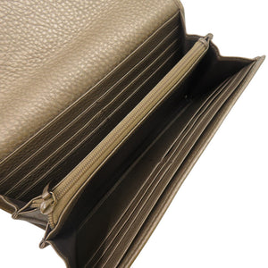 新品同様 グッチ ラウンドファスナー ソーホー インターロッキングG 282414 レザー シャンパンゴールド 長財布 0979【中古】GUCCI