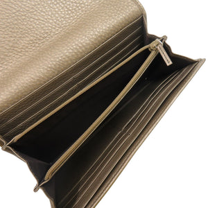 新品同様 グッチ ラウンドファスナー ソーホー インターロッキングG 282414 レザー シャンパンゴールド 長財布 0979【中古】GUCCI