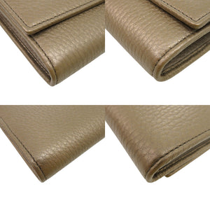 新品同様 グッチ ラウンドファスナー ソーホー インターロッキングG 282414 レザー シャンパンゴールド 長財布 0979【中古】GUCCI