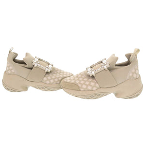 新品同様 ロジェヴィヴィエ ヴィヴ ラン ファブリック ビジュー サイズ35 ベージュ スニーカー 0984【中古】Roger Vivier