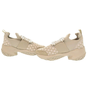 新品同様 ロジェヴィヴィエ ヴィヴ ラン ファブリック ビジュー サイズ35 ベージュ スニーカー 0984【中古】Roger Vivier