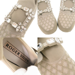 新品同様 ロジェヴィヴィエ ヴィヴ ラン ファブリック ビジュー サイズ35 ベージュ スニーカー 0984【中古】Roger Vivier