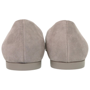 新品同様 シャネル バレエシューズ カメリア バレリーナ A C45494 22.5cm スウェード グレー 灰 パンプス 0985【中古】CHANEL