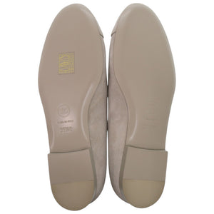 新品同様 シャネル バレエシューズ カメリア バレリーナ A C45494 22.5cm スウェード グレー 灰 パンプス 0985【中古】CHANEL