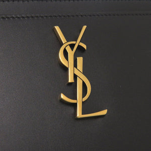 新品同様 イヴ サンローラン 636316 フラットポーチ YSLロゴ レザー ブラック ポーチ 黒 0996【中古】YVES SAINT LAURENT