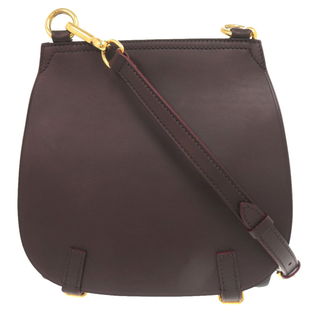 バーバリー レザー ダークブラウン ブラック ショルダーバッグ 1001【中古】BURBERRY