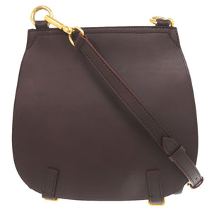 バーバリー レザー ダークブラウン ブラック ショルダーバッグ 1001【中古】BURBERRY