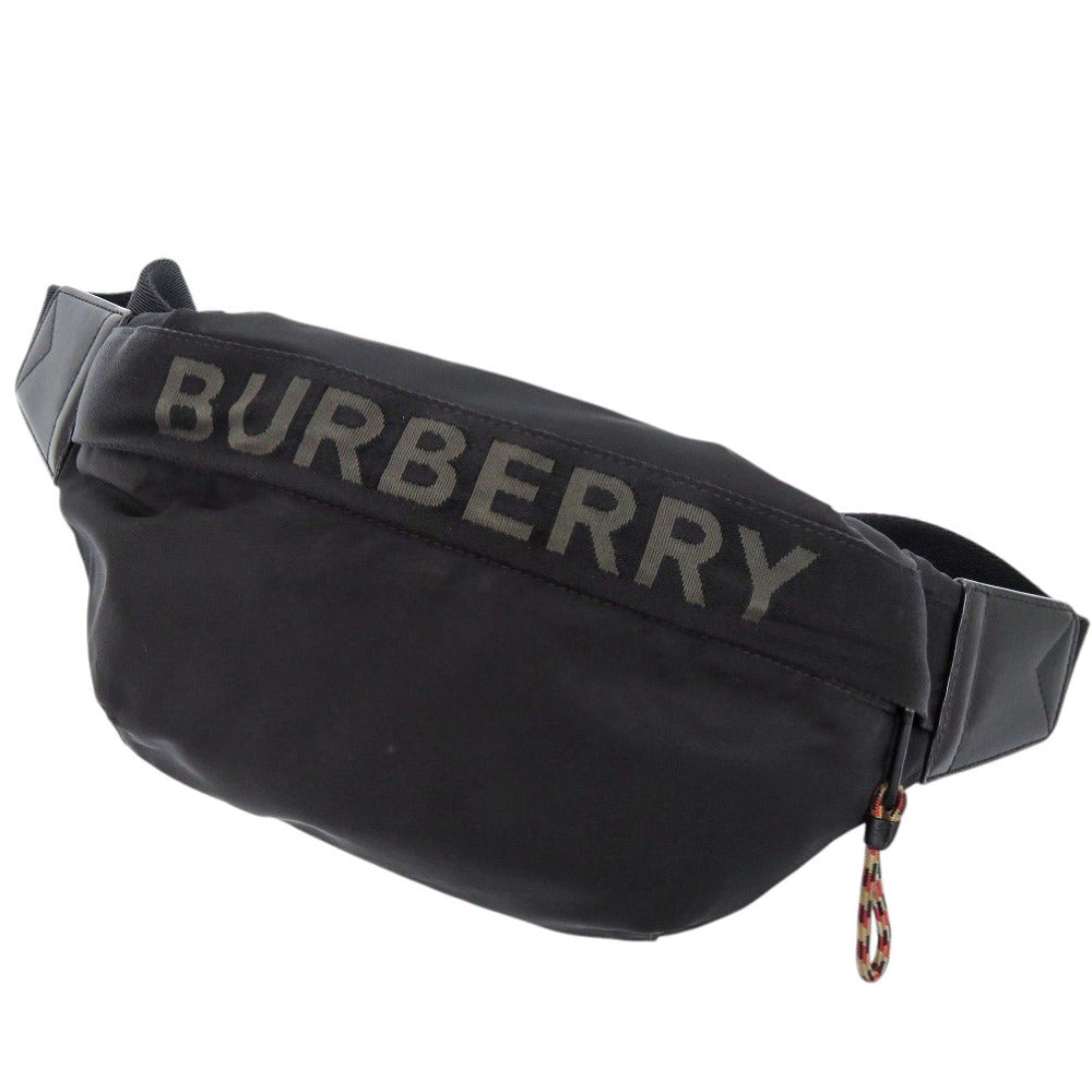 美品 バーバリー 8025668 ナイロン ブラック ウエストバッグ ボディバッグ 黒 1006【中古】BURBERRY