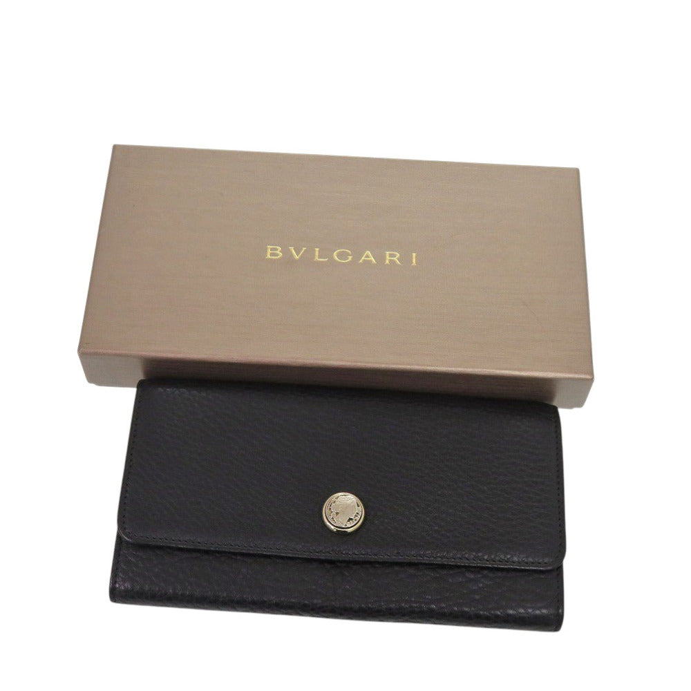 美品 ブルガリ モネーテ MONETE 35963 レザー ブラック 長財布 黒 1036【中古】BVLGARI