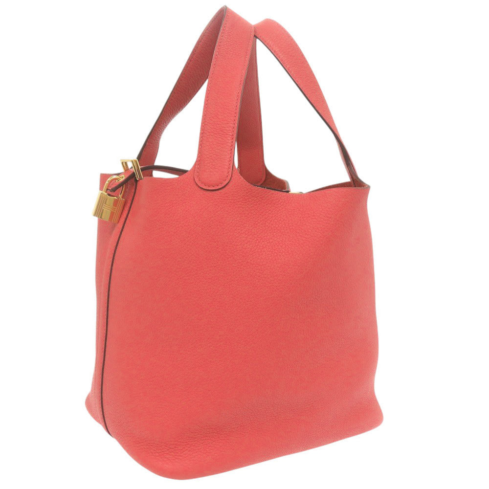 美品 エルメス ピコタンロックMM トリヨンクレマンス ルージュピヴォワンヌ ゴールド金具 Z刻印(2021年製) ハンドバッグ 1041【中古】HERMES