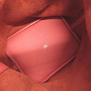 美品 エルメス ピコタンロックMM トリヨンクレマンス ルージュピヴォワンヌ ゴールド金具 Z刻印(2021年製) ハンドバッグ 1041【中古】HERMES