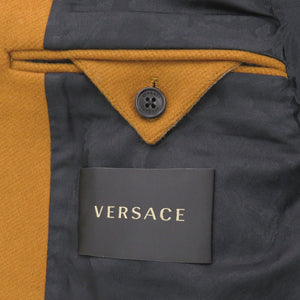 新品同様 ヴェルサーチ ウール ブラウン チェスターコート アウター 茶 1051【中古】VERSACE