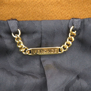 新品同様 ヴェルサーチ ウール ブラウン チェスターコート アウター 茶 1051【中古】VERSACE