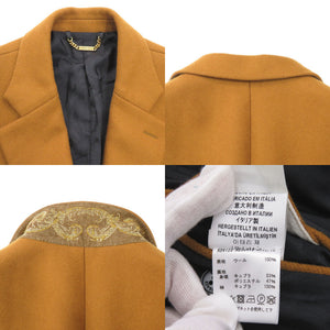 新品同様 ヴェルサーチ ウール ブラウン チェスターコート アウター 茶 1051【中古】VERSACE