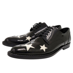 新品同様 ドルチェアンドガッバーナ レースアップシューズ スター 星 パテントレザー ブラック 黒 エナメル 1055【中古】DOLCE&GABBANA