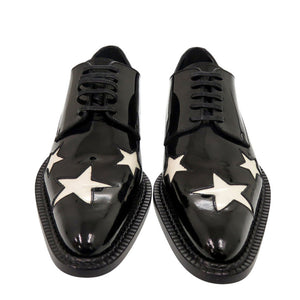 新品同様 ドルチェアンドガッバーナ レースアップシューズ スター 星 パテントレザー ブラック 黒 エナメル 1055【中古】DOLCE&GABBANA