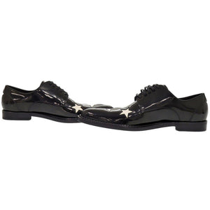 新品同様 ドルチェアンドガッバーナ レースアップシューズ スター 星 パテントレザー ブラック 黒 エナメル 1055【中古】DOLCE&GABBANA