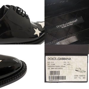 新品同様 ドルチェアンドガッバーナ レースアップシューズ スター 星 パテントレザー ブラック 黒 エナメル 1055【中古】DOLCE&GABBANA
