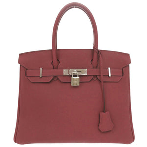 新品同様 エルメス バーキン30 トゴ ルージュグレナ シルバー金具 A刻印(2017年製) ハンドバッグ 1062【中古】HERMES