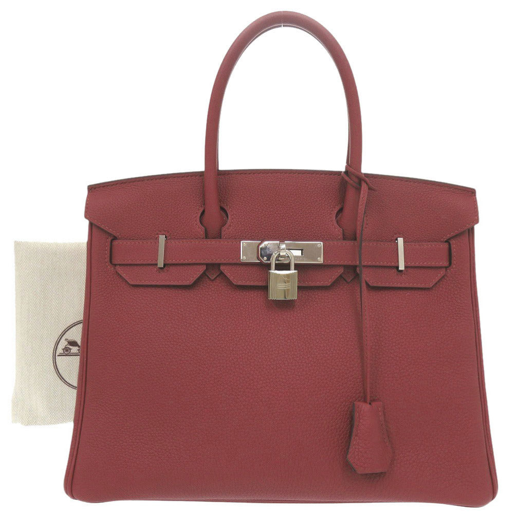 新品同様 エルメス バーキン30 トゴ ルージュグレナ シルバー金具 A刻印(2017年製) ハンドバッグ 1062【中古】HERMES