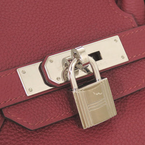 新品同様 エルメス バーキン30 トゴ ルージュグレナ シルバー金具 A刻印(2017年製) ハンドバッグ 1062【中古】HERMES