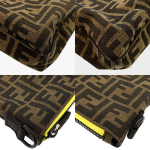 新品同様 フェンディ × フラグメント コラボ ズッカ ジャガード ブラウン ブラック トートバッグ 1067【中古】FENDI