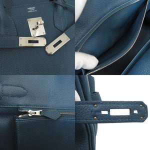 美品 エルメス バーキン30 トゴ コバルト シルバー金具 T刻印 ハンドバッグ 青 1096【中古】HERMES
