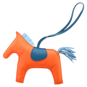 美品 エルメス ロデオMM アニューミロ セレステ ブルーイズミール フー チャーム 1188【中古】HERMES