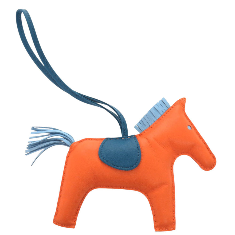 美品 エルメス ロデオMM アニューミロ セレステ ブルーイズミール フー チャーム 1188【中古】HERMES