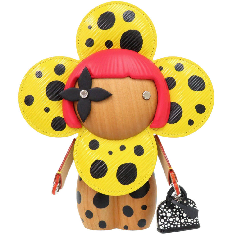 未使用 ルイ ヴィトン ヴィヴィエンヌ インフィニティドット 草間彌生 モノグラムフラワー GI0892 イエロー ブラック ウッド レザー LV 1192 【中古】 LOUIS VUITTON