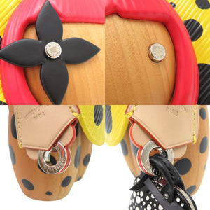 未使用 ルイ ヴィトン ヴィヴィエンヌ インフィニティドット 草間彌生 モノグラムフラワー GI0892 イエロー ブラック ウッド レザー LV 1192 【中古】 LOUIS VUITTON