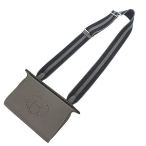 美品 エルメス ヴィドポッシュ トゴ グリメイヤー W刻印(2024年製) グレー ショルダーバッグ 1214【中古】HERMES