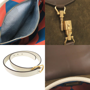 新品同様 グッチ Vault ヴィンテージ ジャッキー スウェード レザー ブラウン カーキ ショルダーバッグ 1220【中古】GUCCI