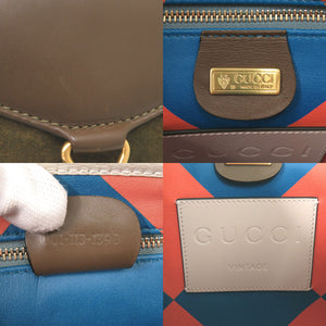 新品同様 グッチ Vault ヴィンテージ ジャッキー スウェード レザー ブラウン カーキ ショルダーバッグ 1220【中古】GUCCI