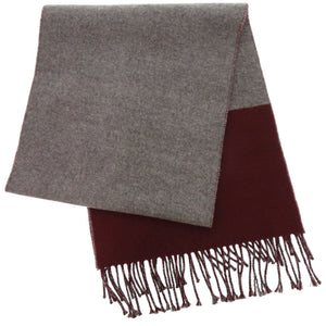 新品同様 エルメス カザック カシミヤ レッド グレー バイカラー 赤 マフラー 1241【中古】HERMES