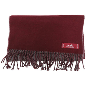 新品同様 エルメス カザック カシミヤ レッド グレー バイカラー 赤 マフラー 1241【中古】HERMES