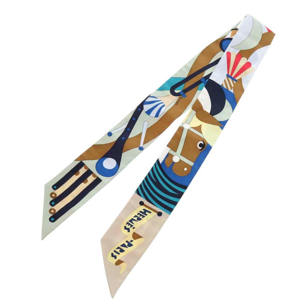 未使用 エルメス ツイリー Parade en Fanfare パラード アン ファンファーレ シルク ブルー スカーフ 青 1246【中古】HERMES