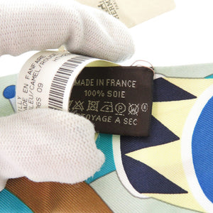 未使用 エルメス ツイリー Parade en Fanfare パラード アン ファンファーレ シルク ブルー スカーフ 青 1246【中古】HERMES