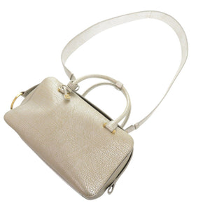 新品同様 デルボー クールボックスMM カーフレザー アンティークシルバー AA0457AMF080DDO 2WAY ハンドバッグ 1257【中古】DELVAUX