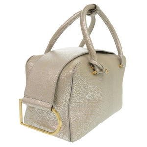 新品同様 デルボー クールボックスMM カーフレザー アンティークシルバー AA0457AMF080DDO 2WAY ハンドバッグ 1257【中古】DELVAUX