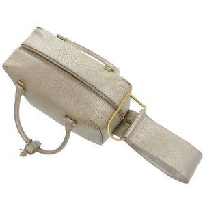 新品同様 デルボー クールボックスMM カーフレザー アンティークシルバー AA0457AMF080DDO 2WAY ハンドバッグ 1257【中古】DELVAUX