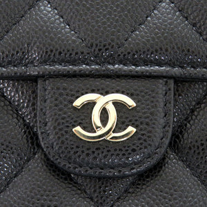 新品同様 シャネル マトラッセ クラシック チェーンクラッチ AP4425 B10583 C3906 シャイニーグレインドカーフスキン ブラック シャンパンゴールド金具 クラッチバッグ 1260【中古】CHANEL