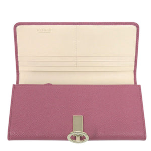 新品同様 ブルガリ ブルガリブルガリ ロゴクリップ レザー ピンク 長財布 1274【中古】BVLGARI